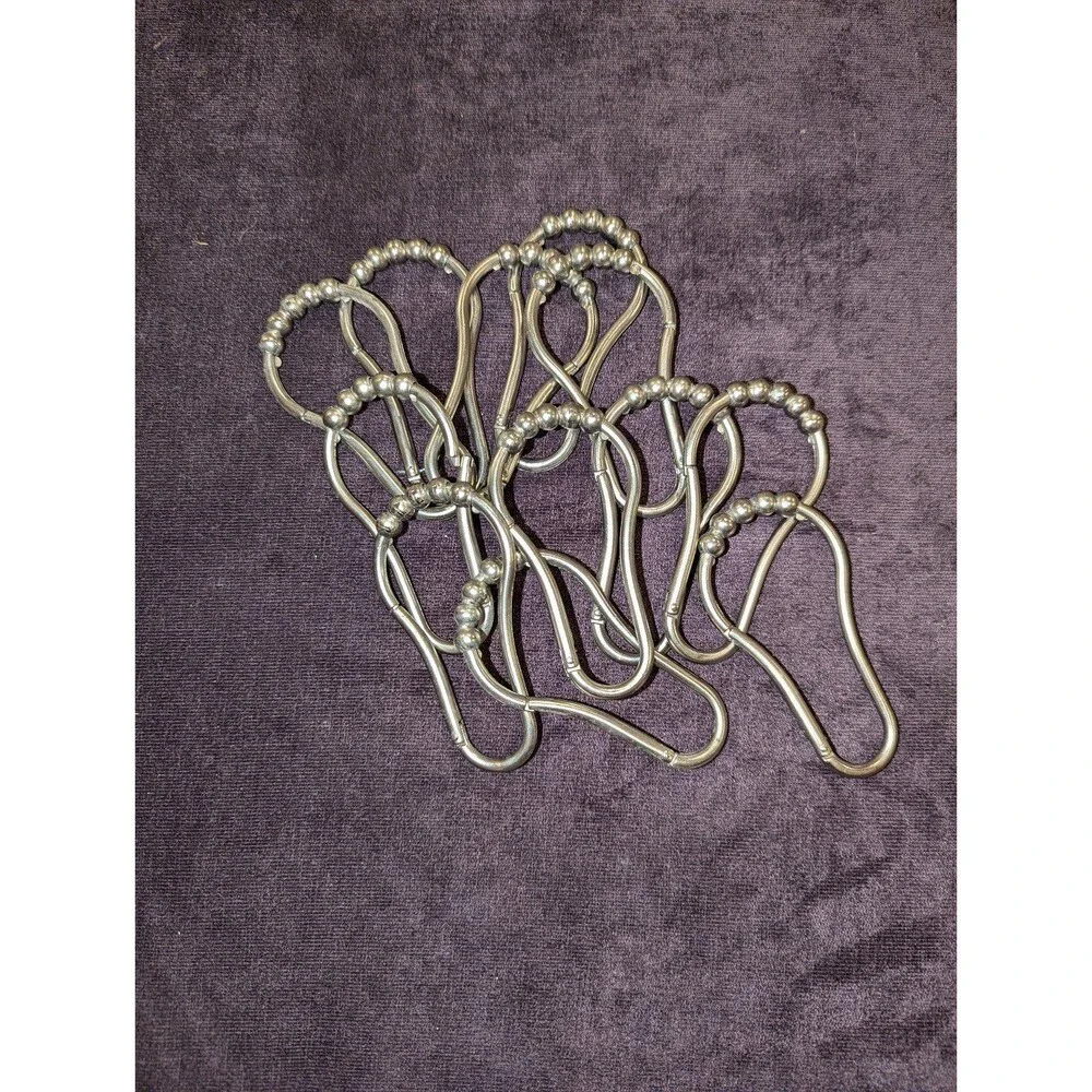 Set of 12 Silver Chrome Shower Curtain‎ Hangers